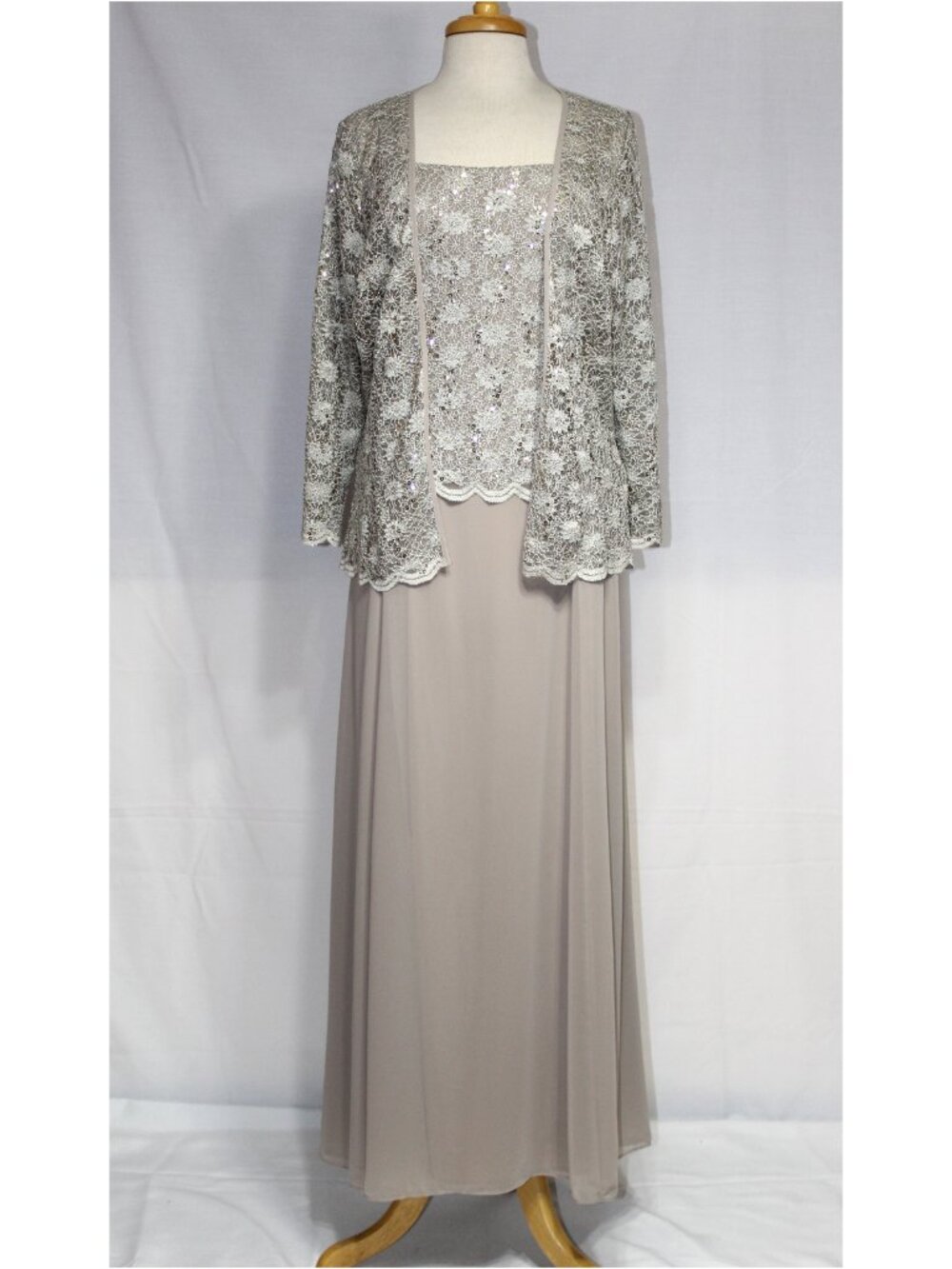 Eva USA Mother of Bride Groom Dress-Floor Length-#3175-SIZE 3X-MOCHA-NWTags